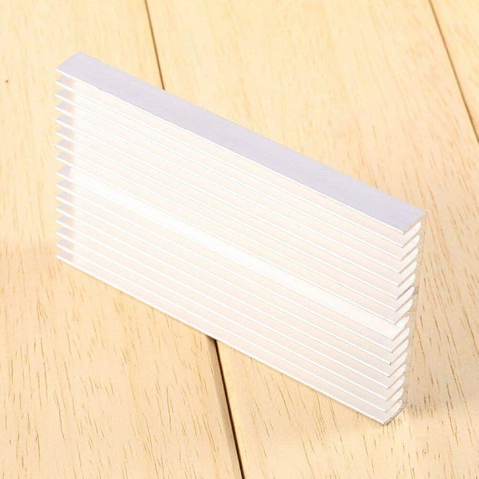 Easycargo 4pcs 60mm Heatsink 100x60x10mm, Aluminum Cooling Heat Sink, Cooler Heatsink for Cooling LED Panel (100mm x 60mm x 10mm) (Silvertone)