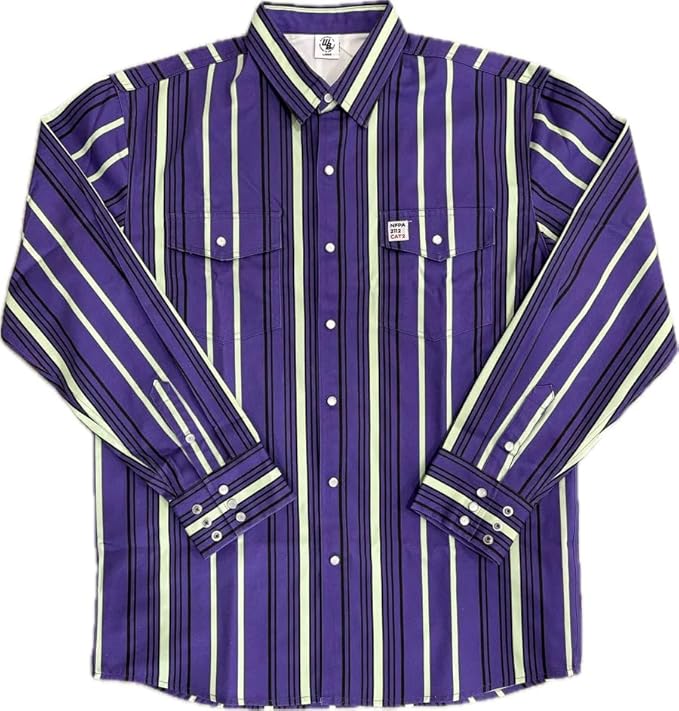WoahBros FR Shirts for Men, 8oz Midweight Flame Resistant Welding Shirt, 100% Cotton, Pearl Snap Buttons - CAT2/NFPA2112