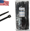 Kable Kontrol Made in USA Cable Zip Ties, 100 Pcs 14 Inch Black, 120 Lbs Tensile Strength, Self-locking UV Resistant Plastic Nylon Wire Ties, for Indoor or Outdoor Use