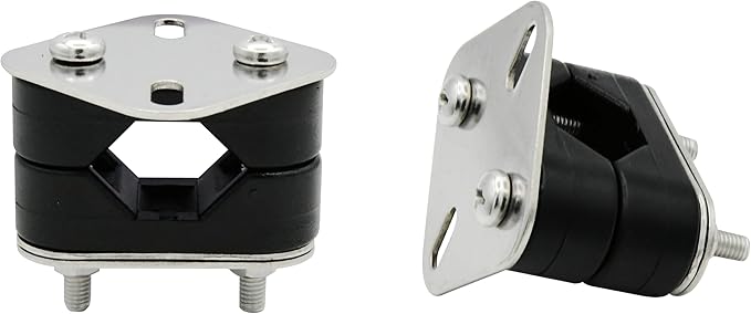 Vinland Marine Nylon Boat Rail Mount Brackets Fit 7/8" ~ 1" Tube Stainless Steel Mount Plate, Boat Navigation Accessories, Pontoon Rail Mount, Boat tubing Accessories, Boat Grill mounting Cleat