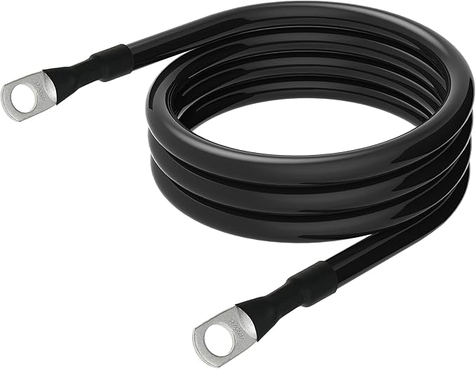4 AWG Battery Cable 4AWG Gauge Battery Inverter Cables for Automotive Solar Marine Boat RV Car Motorcycle (4 AWG, 6FT, 3/8")