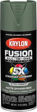 Krylon Fusion All-In-One Adhesive Spray Paint for Indoor/Outdoor Use, 12 oz, Spanish Moss