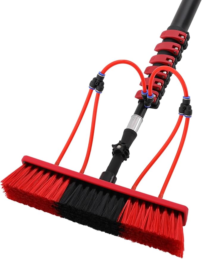 35.43 Ft Window Washing Kit with Extension Poles Solar Panel Cleaner Window Cleaning Tool Kit Solar Panel Cleaning Brush and Pole Water Fed Pole Window Cleaning System for Cars Windows (35.43 Ft)