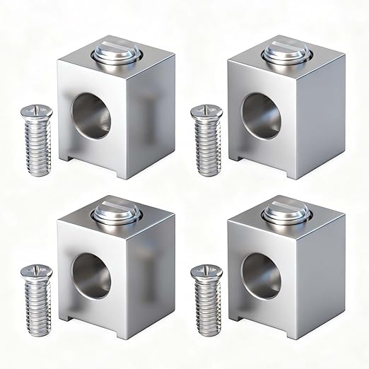Neutral Lug Kit Circuit Breaker Ground Lugs Aluminum Grounding Lugs Fits #4-2/0 AWG Wire, Electrical Wiring Connection Kit - Easy Install for Load Centers & Breaker Boxes (4)