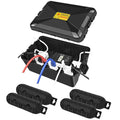 Outdoor Extension Cord Cover,NineLeaf IP54 4PK Small Weatherproof Extension Cord Safety Cover+1PK Extra Large Outdoor Electrical Box,7 Cable Seal Entry,Protect Timer,Power Strip,Holiday Light