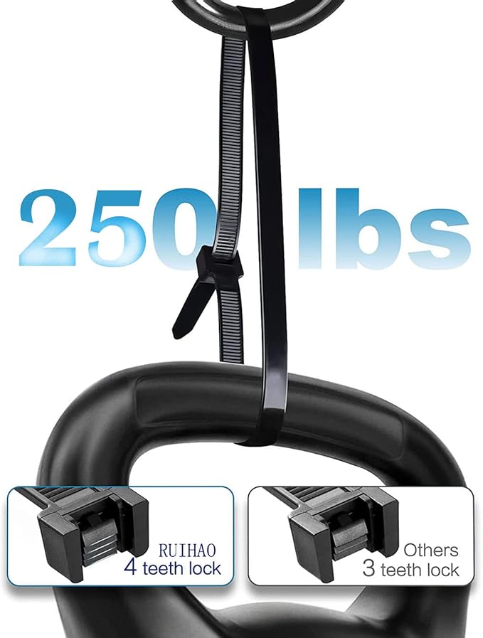 Extra long zip ties 36 inch black Large cable ties heavy duty outdoor use 250 lbs thick Nylon plastic Zipties 20pcs