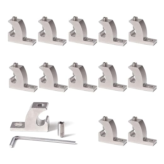 Solar Panel Grounding Lugs,12-Pack Aluminum Lay-in Connectors,Pool Bonding Lug,Ground Wire Clamps,4-14 AWG Wire Range,304 SS Set Screw with Hex Key