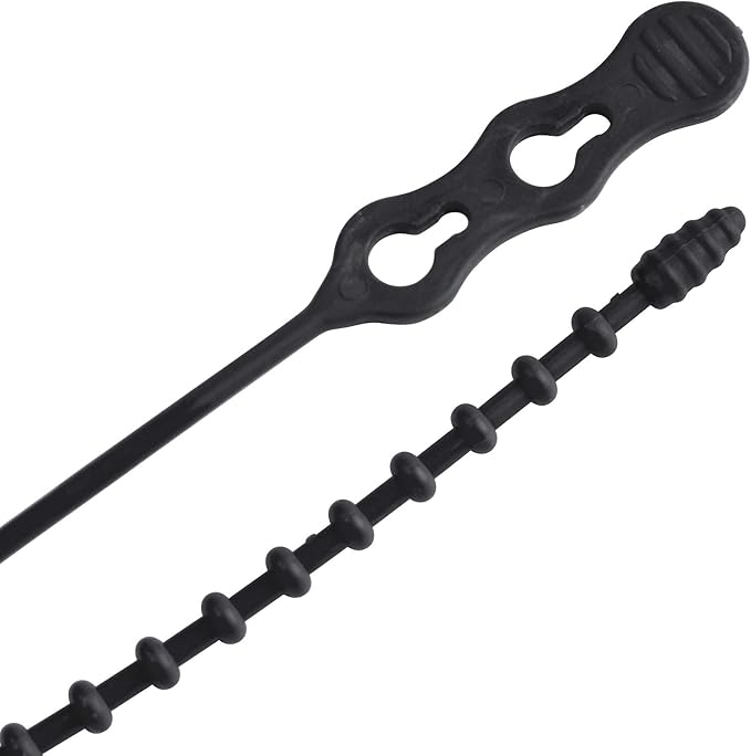 Gardner Bender 45-12BEADBK Beaded Cable Tie Wrap, 12 inch, 70 lb, Reusable, Adjustable Wire and Cord Management, 15 Pk, UV Resistant Black