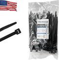 Kable Kontrol Made in USA Cable Zip Ties, 100 Pcs 8 Inch Black, 120 Lbs Tensile Strength, Self-locking UV Resistant Plastic Nylon Wire Ties, for Indoor or Outdoor Use