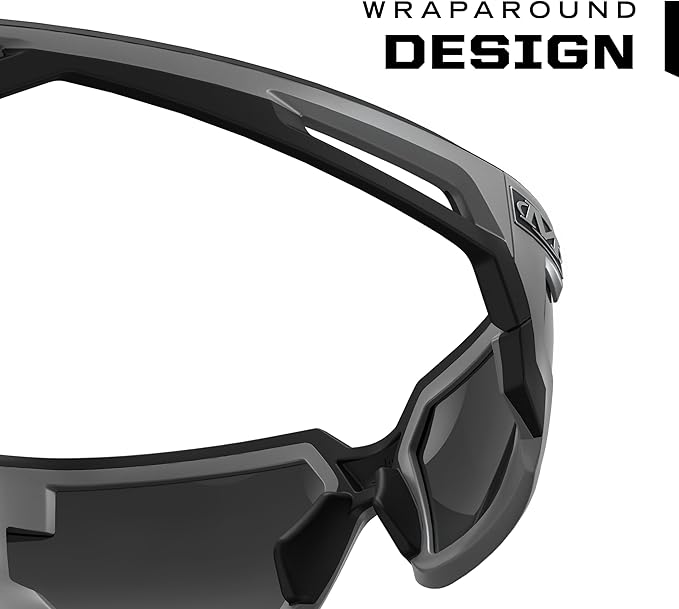 Mechanix Wear: Vision Type-X Safety Glasses with Advanced Anti Fog, Scratch Resistant, Black Frame, Protective Eyewear, Lightweight Glasses, Ventilated Temples, For Outdoor Use (Smoke Lens)