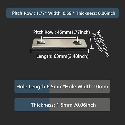 4PCS Pitch Row 1.77IN 1.5mm Thick Bus Bars Connector red Copper Nickel-Plated for Lifepo4 Cell 3.2V 50Ah 117ah Lithium Battery Busbar (4, Pitch Row 1.77IN)