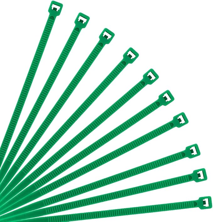 XINGO 8 Inch Green Cable Zip Ties (500 Pack), 40 Lbs Tensile Strength-Heavy Duty, Self-Locking Nylon Plastic Nylon Wire Ties for indoor and outdoor use