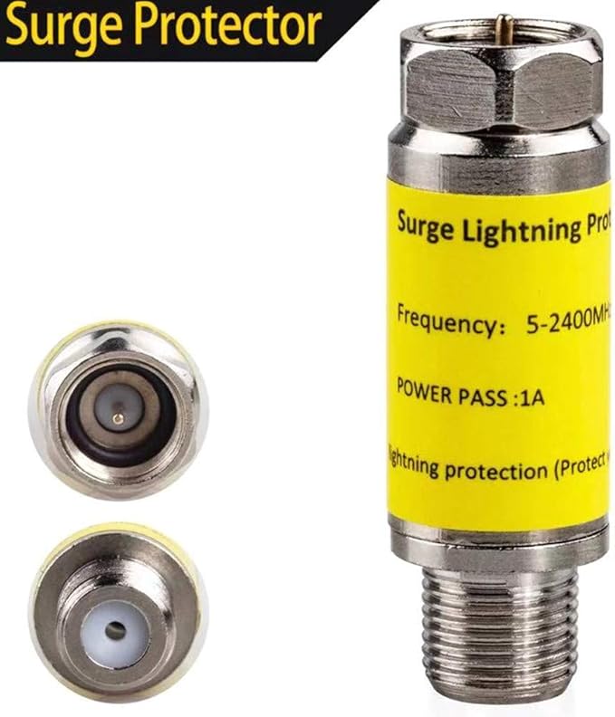 Coaxial Surge Lightning Protector for Cable TV,Surge Protector for TV Antenna and Satellite in-Line 75 ohm 5-2400MHz.