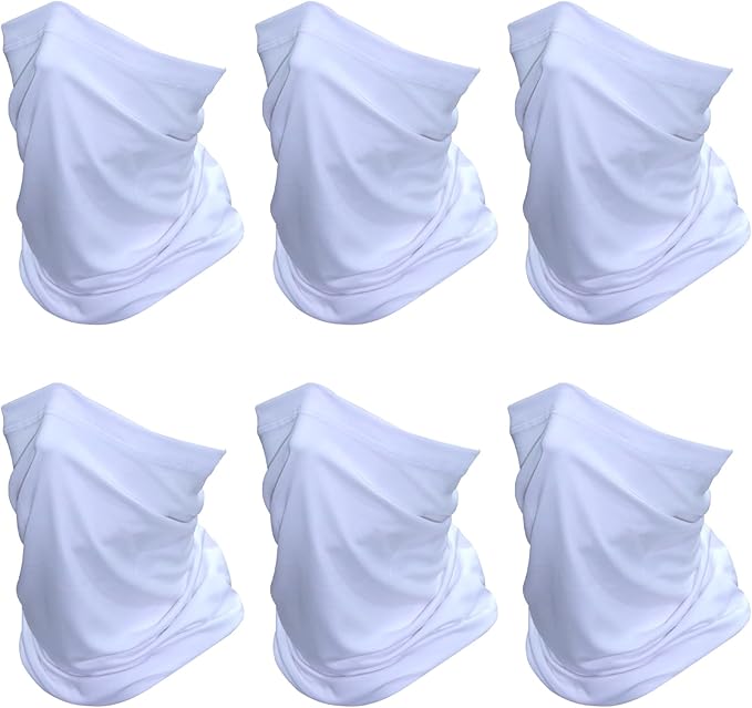 SHEVERCH 6 Pack Neck Gaiter Face Mask Sun Protection Cooling Bandana Face Cover Windproof Dustproof Neck Scarf