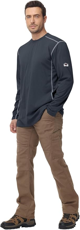 FR Shirts for Men 4oz Lightweight Fire Resistant Shirts for Men Long Sleeve Welding Shirt CAT1