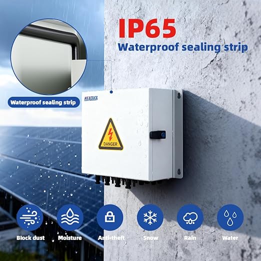 4 String Solar PV mc4 Metel Combiner Box 16A Rated Current Fuse 63A Air Circuit Breaker Out Door IP65 Waterproof (4 String- 16A)