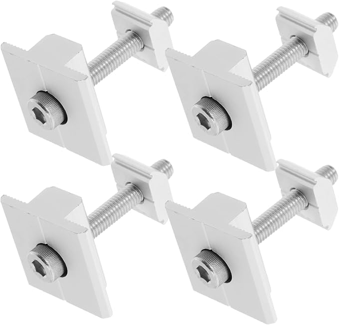 4pcs Aluminum Alloy Solar Panel Mid Clamps for Solar Panel Mounting Rv Flat Roof Mount Holder Stands