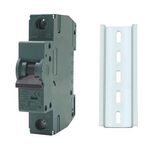 63A DC Miniature Circuit Breaker | 250V 1-Pole Solar PV Disconnect Switch | DIN Rail Mount for Solar Panels, Off-Grid Systems & Battery Protection(C6A)