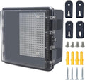 Junction Box, Hinged Black Clear Cover IP67 Waterproof ABS Project Box with Mounting Plate Electrical Box Enclosure with Wall Bracket 5.9 x 5.9 x 3.5inch(150x150x90mm)