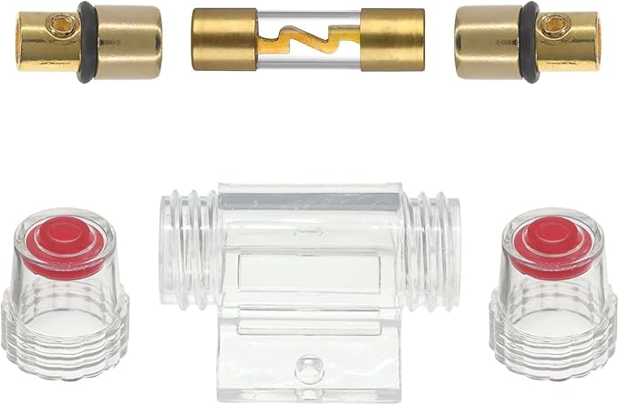 4-8 Gauge AWG Inline 40 Amp Fuse Holder with 40A AGU Fuses for Car Audio Alarm Amplifier Subwoofer in-line Fuse Holders (40Amp)