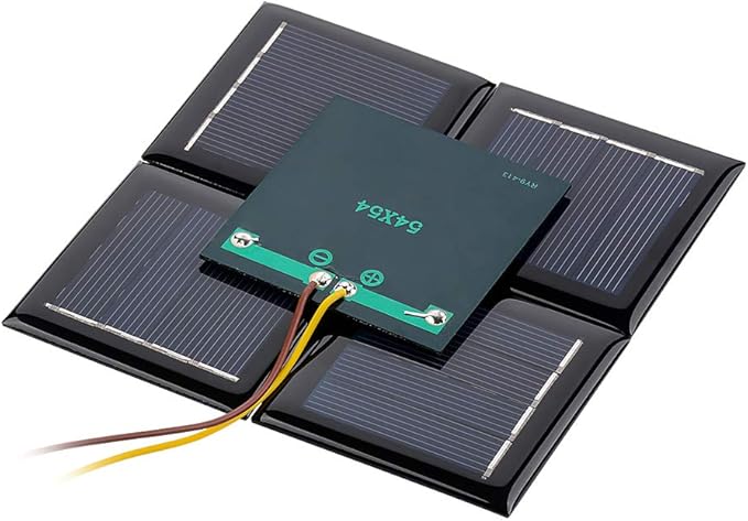 AOSHIKE 10Pcs 2V 130mA Micro Solar Panels Photovoltaic Solar Cells with Wires Solars Epoxy Plate DIY Projects Toys 54mm x 54mm/2.13" x 2.13"