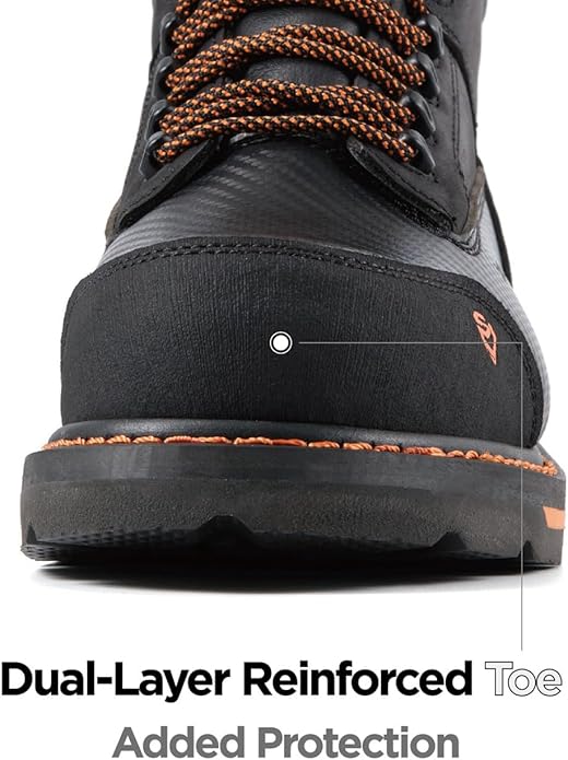 SUREWAY Men's 6" Waterproof Soft/Composite Toe Work Boots - Crazy Horse Leather Safety Shoes,GoodyearWelt Slip Resistant EH Rated Heavy Duty Construction Boots for Industrial, Roofing, Landscaping