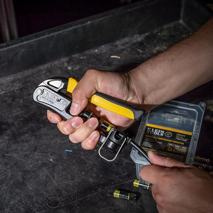 Klein Tools VDV211-063 Compression Crimper, Wire and Coaxial Crimper for Indoor and Outdoor Cabling