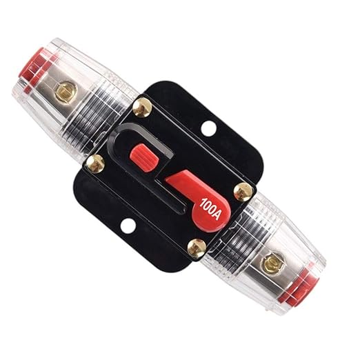 100 Amp Circuit Breaker Manual Reset Inline Fuse Inverter for Car Marine Trolling Motors Boat ATV Audio Solar Inverter System Protection 12V-24V DC 100 Amp