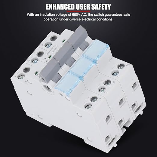 63A 3P DC Isolator Switch, DIN Rail Solar Disconnect Switch, 400V Dual Power Manual Transfer Changeover Switch for PV System & Generator