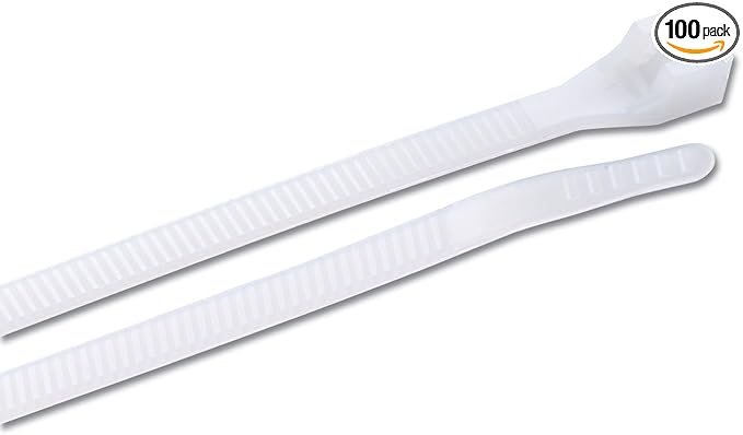 Gardner Bender 46-412 Heavy-Duty DoubleLock Cable Tie, 12 Inch., lbs. Tensile Strength, Wire / Cord Management Industrial and Household Use, Nylon Zip Tie, 100 Pk., Natural