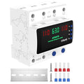 Automatic Transfer Switch 63A 110V, Manual Changeover Switch DIN Rail Mount, 63Amp AC 2P Dual Power Mini ATS with LED Display for Home Generator & Gas Furnace, Adjustable Voltage 50/60Hz CE Certified