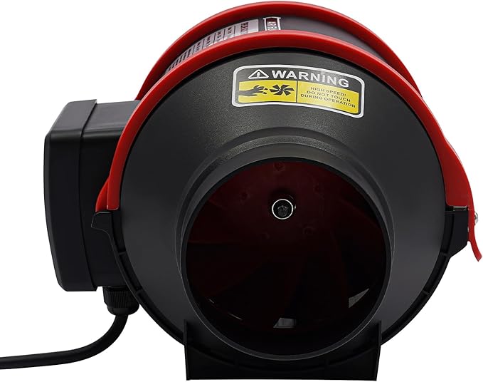 DNYSYSJ Duct Fan, 182CFM Inline Duct Fan With Remote, Inline Duct Fan 4 Inch Vent Booster, HVAC Exhaust Intake Fans High CFM Low Noise, For Basements, Bathrooms, Kitchens, Workshops -Black