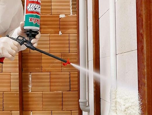 Akfix Thermcoat Fire Rated Spray Foam Insulation Kit 960 sq ft (48x27.1 oz.) - 11.32/2 inch Closed Cell Expanding Wide Sealant Thermal Insulation for Walls and Attic - Gun & Cleaner Included