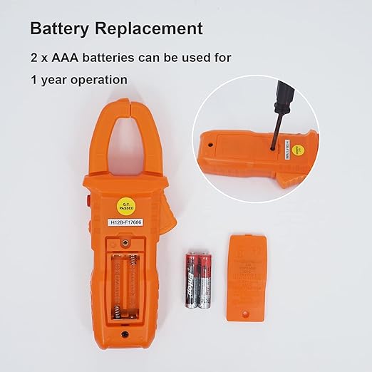 Digital Clamp Meter Auto-Ranging Multimeter Amp Voltage Tester Measure AC Current 600 A, AC/DC Voltage, Resistance, NCV, LPF, Diodes, Continuity and Backlight for Electricians