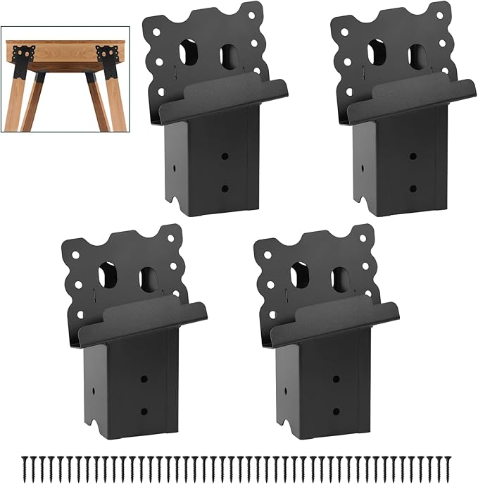 Deer Stand Brackets 4pcs,Outdoor 4"x 4" Compound Angle Bracket,Multi-Use Elevator Brackets for Outdoor Platforms,Deer Hunting Stands,Shooting Shacks and Tree Houses