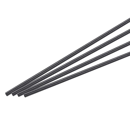 MECCANIXITY Carbon Fiber Rod, 6mm x 500mm Carbon Rod Bar for RC Plane DIY Kite Wing Tube Quadcopter Arm Repair Pack of 4