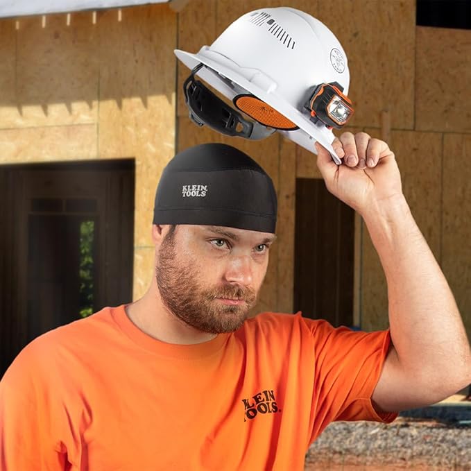 Klein Tools 60181 Cooling Helmet Liner, Under Hard Hat Cap with Mesh Fabric at Crown