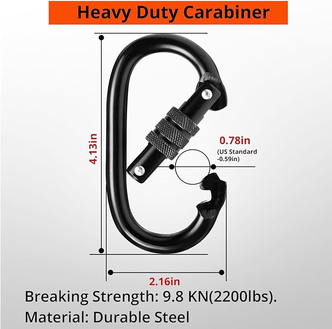 TRSMIMA Tree Stand Hunting Harness - Climbing Stands Strap Treestand Belt with Adjustable Metal Hook Quick Easy Quiet To Use