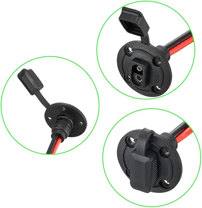 Solar Power Connector,10AWG Weatherproof Power Socket Sidewall Port,Quick Disconnect Wire Automotive Panel Extension Cable for Solar Generator Battery Charger.(50CM DIY Plug)