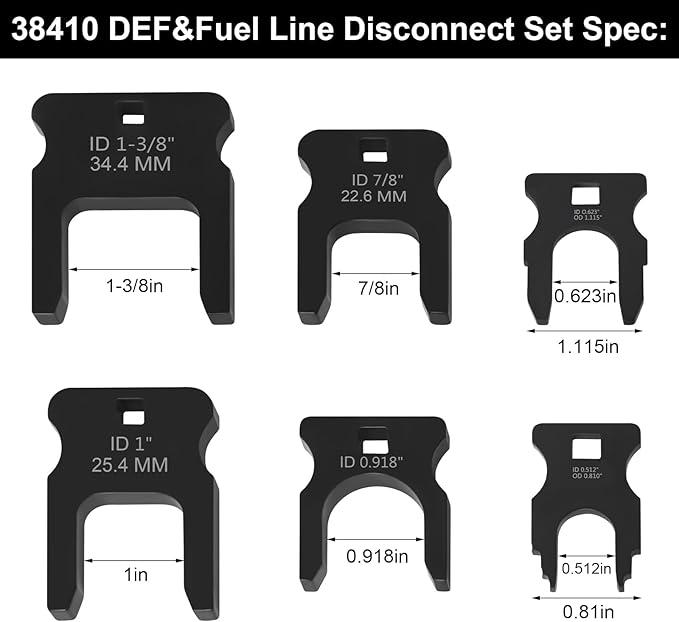 DEF&Fuel Line Disconnect Tool Set, Easy Access to Breather/Fuel/Coolant/DEF Line Disconnect Tool Compatible with 2012+ Ford Chevy Silverado Tahoe Suburban GMC Sierra Yukon