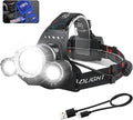 BORUIT LED Rechargeable Headlamp,Super Bright Head Lamp Flashlight,Battery Powered 4 Modes IPX4 Waterproof Headlamps for Adults Kids Outdoor Hunting Hiking Camping Fishing Running