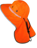 Men High Visibility Sun Hat with Neck Flap Wide Brim Boonie Hat Bucket Cap Packable Adjustable