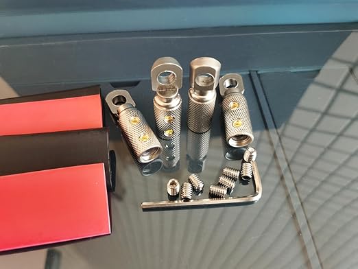 4 Gauge Wire Terminal Connector 5/16 Ring Wiring Terminals 4AWG Power Wire Lugs with Heat Shrink Tube Set (4PCS)