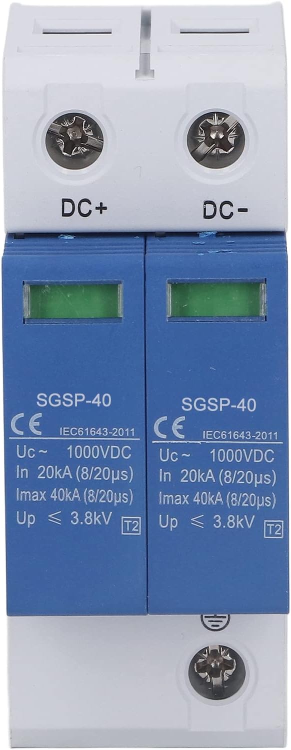 DC1000V 40KA Protective Device SPD Protective Device DC Voltage Arrester PV Breaker Protector (2P)
