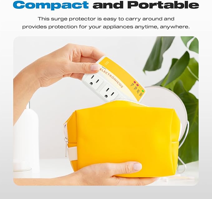 Refrigerator Surge Protector, Malictele 3 Outlet Voltage Protector Home Appliances 120V 12A Voltage Brownouts Plug Outlet for Fridge TV Air Conditioners Surge Protector 1440 Watts -1 Pack