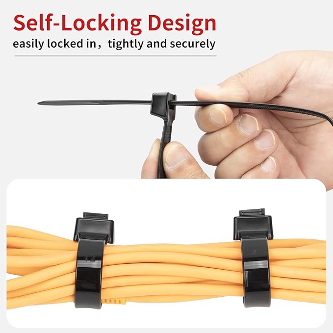 BethTie Black 14 inch Zip Ties Heavy Duty 100 PCS, 250 LBS Ultra Strong Plastic Wire Ties, Large Cable Ties Extra Long Tie Wraps, Indoor and Outdoor UV Resistant