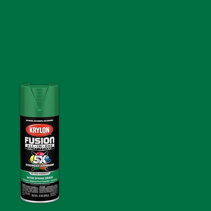 Krylon Fusion All-In-One Adhesive Spray Paint for Indoor/Outdoor Use, 12 oz, Spring Grass
