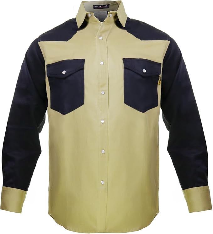 Just In Trend │Flame Resistant FR Shirt - 88/12 - Western Style - Two Tone