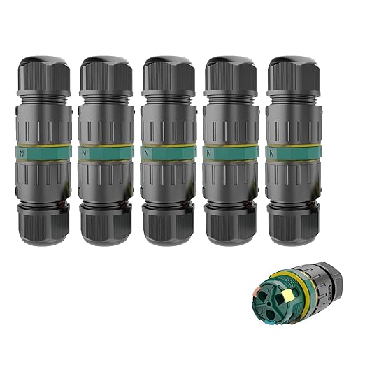 3 Pole Wire Connector Waterproof IP68 External Electrical Junction Box, Electrical Cable Connector, Easy to Install，M20 for Ø5-12mm Wire Range(AC 450V, 16A),UL,2 Way 3Pin 5Pack