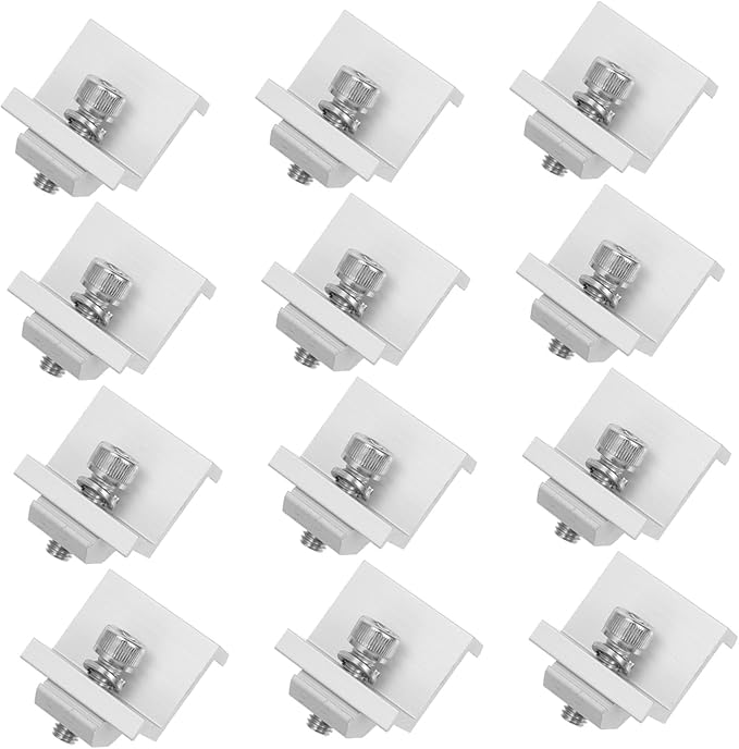 12pcs Solar Panel Holder Clamp Metal Rack Clip for Easy Installation Stable Support Versatile Use Household